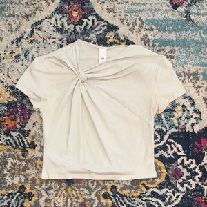 Lululemon Athletica Cream Knot Crop Top